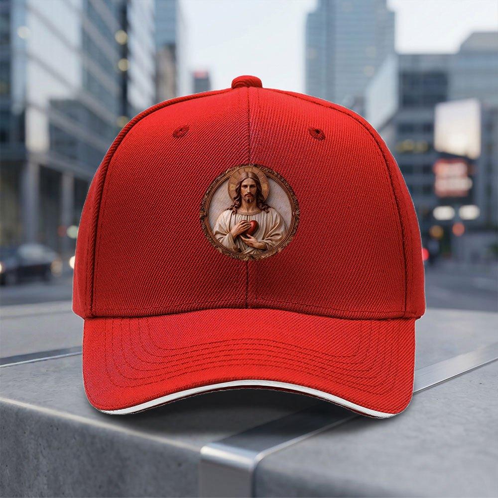 Sacred Heart Adjustable Baseball Cap Lightweight Breathable Unisex Hat For Daily Wear Valentines Day Gift