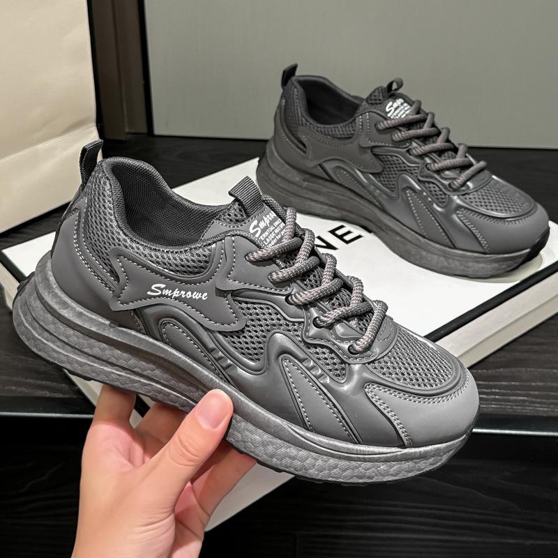 Spring and Autumn new mesh breathable sneakers platform casual dad shoes Forrest Gump shoes 35