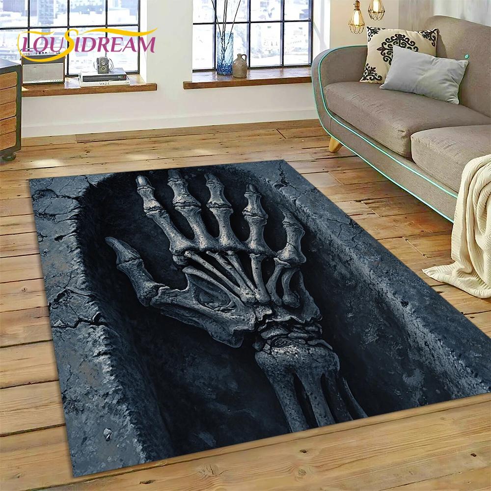 2025 New Gothic Horror Character Skull Ghost Spirit Carpet Rug for Bedroom Living Room Home Sofa Decoration,kids Decor Floor Mat