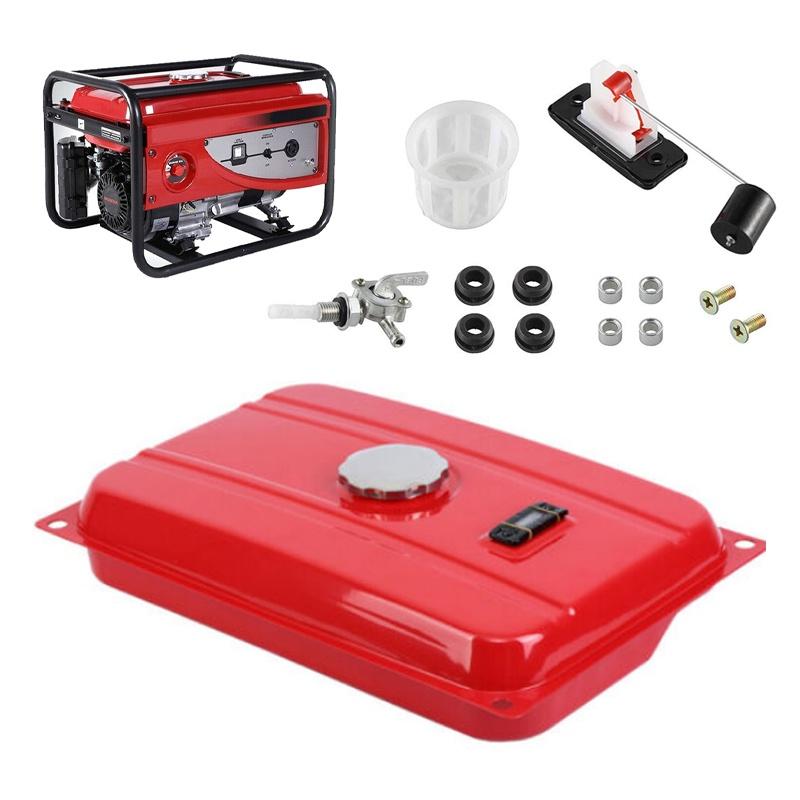 Red 5 Gallon Tank Generator 5 Gallon Gas Fuel Tanks Filter Cap Gauge Valve Petcock Universal For EC2500 Gasoline Engine Parts Galao