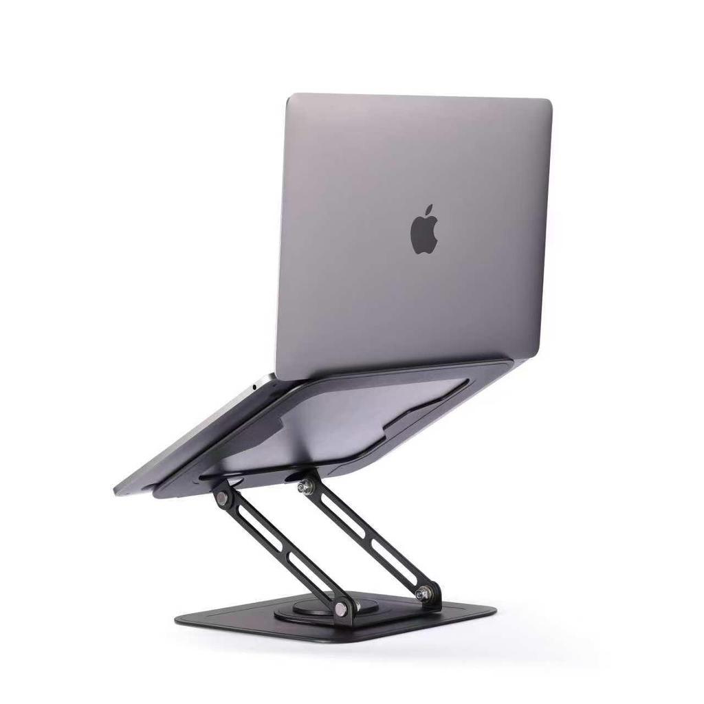 Cross-Border Rotating Laptop Riser: 360° Lifting Metal Desktop Stand with Cooling Feature