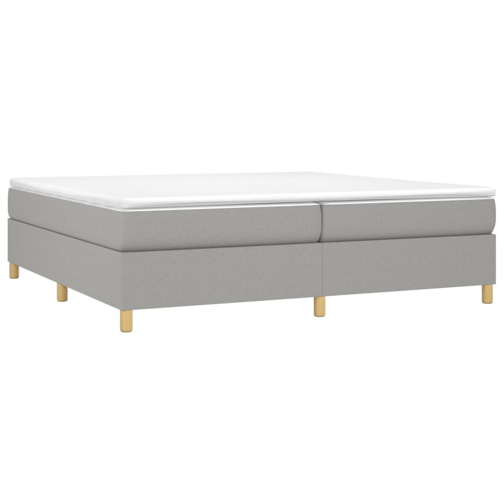 Vidaxl Letto Continentale Con Materasso, Grigio Chiaro, Tessuto 200X200 Cm