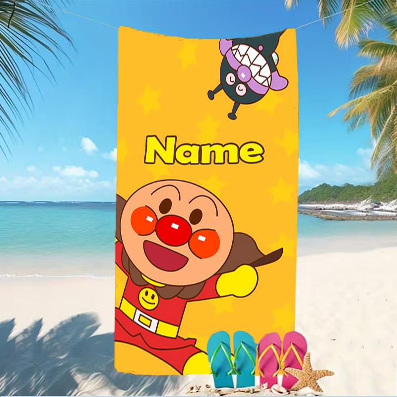 Customizable Personalized Beach Towels Anpanman Themed designs.Suitable for the Beach, Yoga, Sports;ideal As Beach Accessories