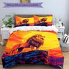3pcs Lion, Sunset Duvet Cover Set, Soft Comfortable Duvet Cover,Guest Room (1*Duvet Cover + 2*Pillowcase, Without Core) Yy251104188