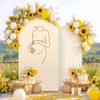 6.56ft Pregnant Woman Silhouette Arch Backdrop Stand Cover 2-Sided Round Top Backdrops Covers for Baby Shower Parties Background