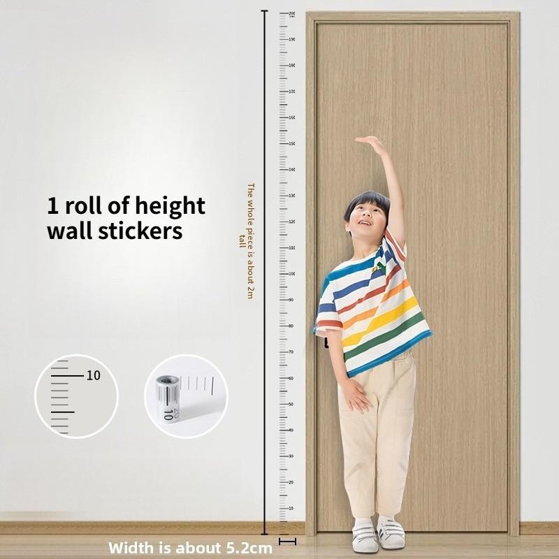 1pc Height Measurement Wall Sticker 2m Removable No Wall Damage Accurate Height Ruler for Kids Room Home Decoration