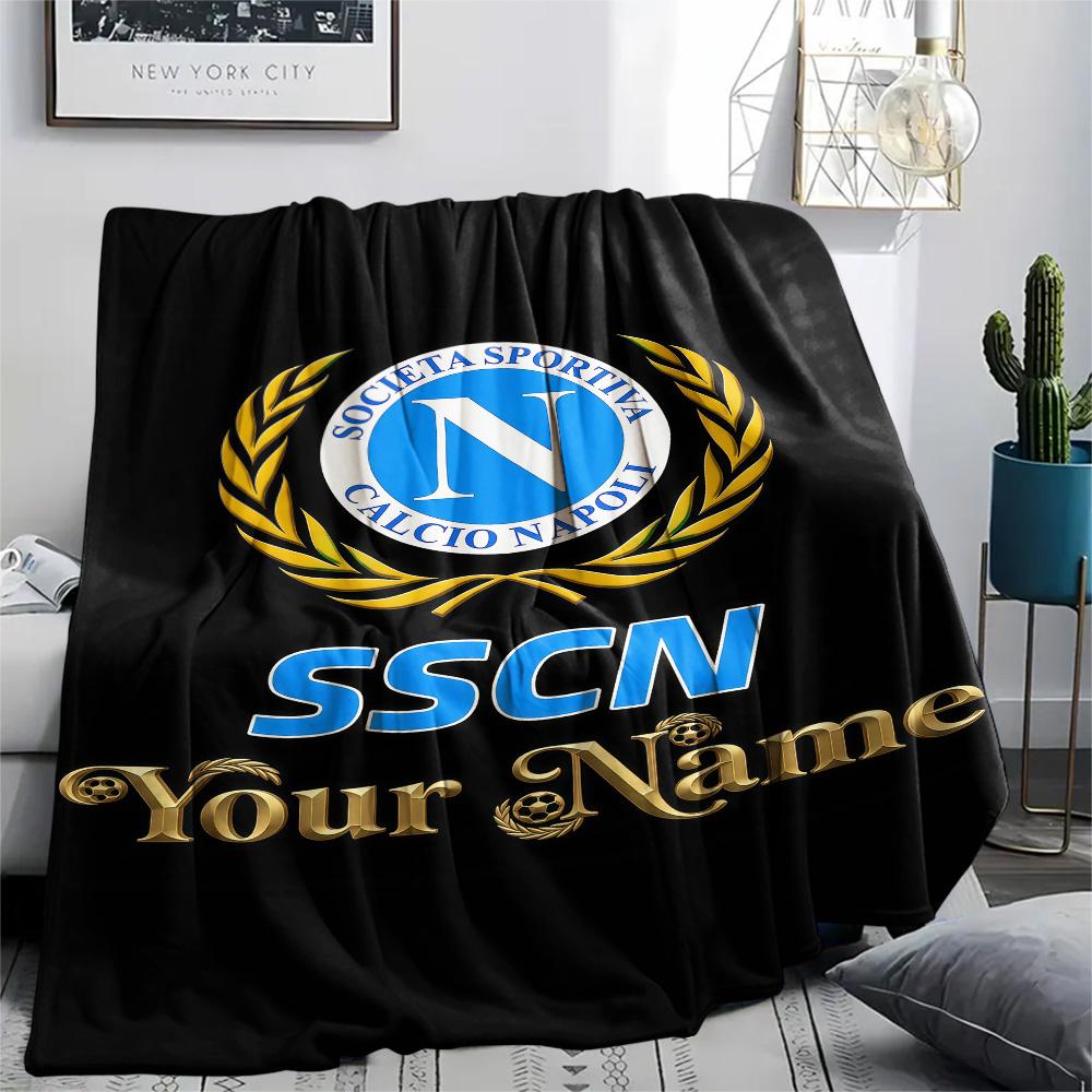 1PC Custom Name S.S.C. Napoli Patterned Flannel Blanket Suitable For All Seasons for Home Decor Warmth and Comfort Gifts Holiday Present -HE190