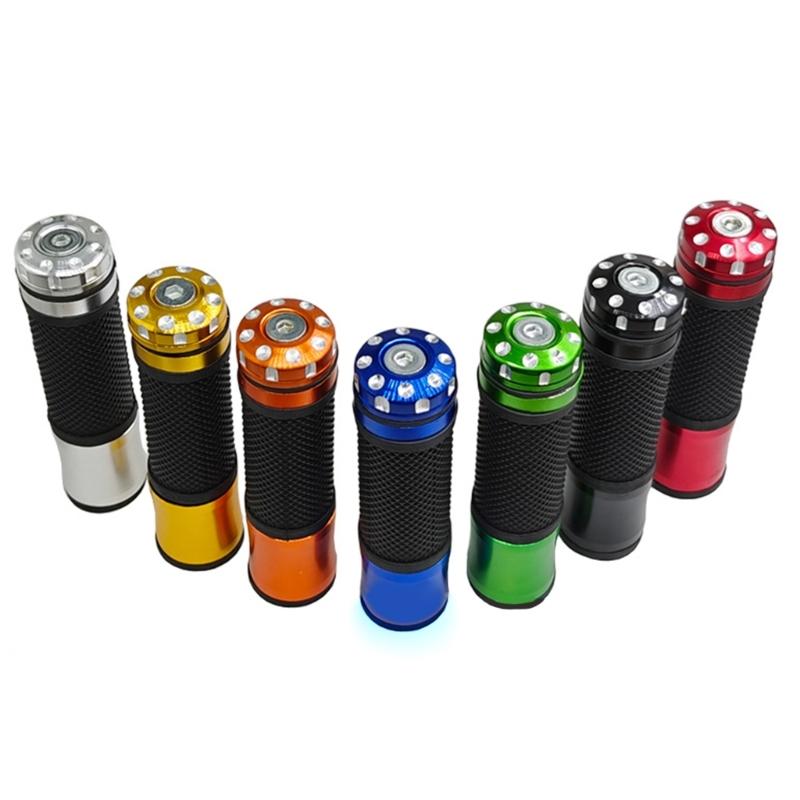 Aluminum Motorcycle Handlebar Grips With Soft Rubber Gel Hand Comfortable Suitable For 7/8" Standard Bars Enhancing Grip