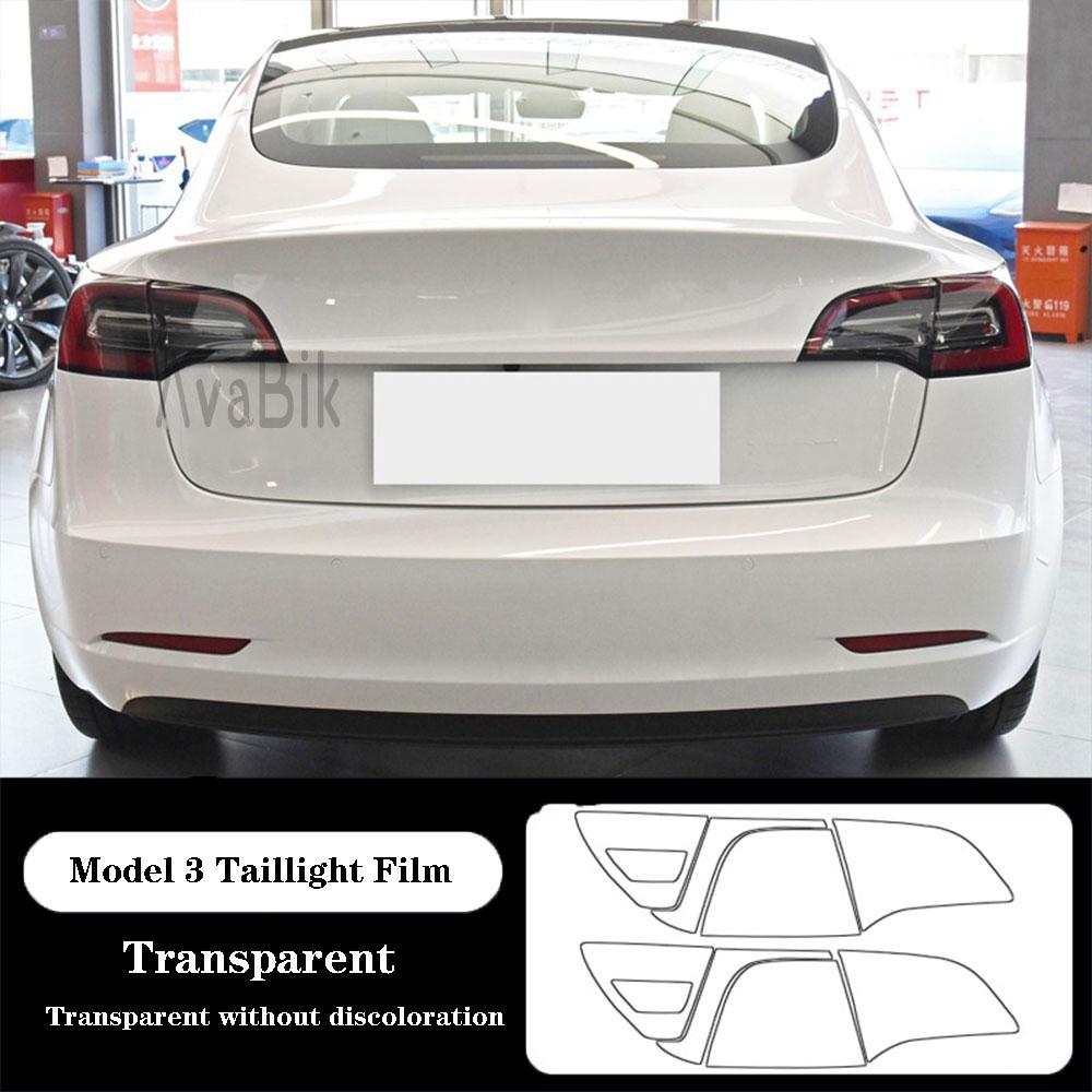 PPF Headlight & Taillight Film For Tesla Model 3 2016- Black Transparent Anti-scratch Self-healing TPU Protection Stickers