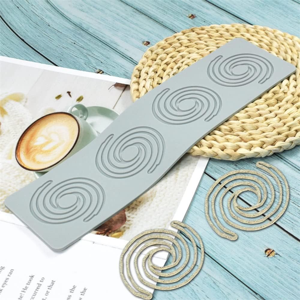 Geometric Pattern Mold, 3D Hollow Spiral Mold Silicone Fondant Candle Mold for Cake Cupcake Food Decorations (F_12x3.28x0.08inch)