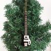 5.51" Wooden String Miniature Electric Bass Guitar Hanging Ornament Mini Musical Trument Replica Music Birthday Gifts Holiday Tree Home Decorations
