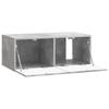 Wall Mounted TV Cabinet 59.5 X 31 Cm Concrete Grey Particleboard