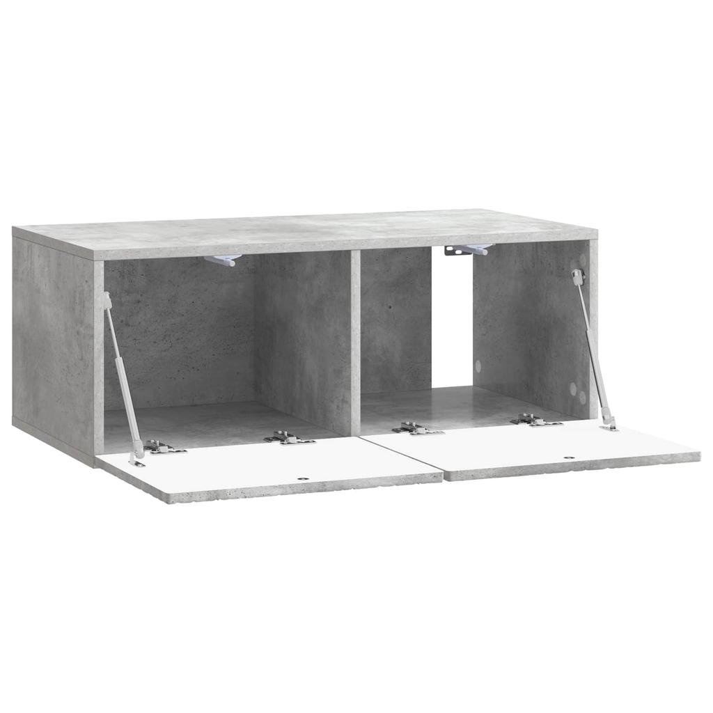 Wall Mounted TV Cabinet 59.5 X 31 Cm Concrete Grey Particleboard
