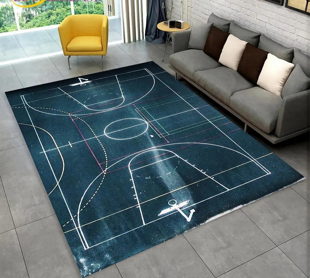 Basketball Cour Cartoon Carpet Indoor Non-slip Creative Doormat Floor Rug Bedroom Accessories Decoration Props Outdoor Decor Mat