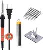 60W Adjustable Soldering Iron Kit with Stand, Solder Wire, and 5 Tips