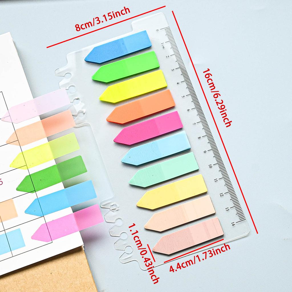 200 Sheets Color Stickers Notes Transparent Self-Adhesive Index Tabs Flags Sticky Note Stationery School Office Supplies