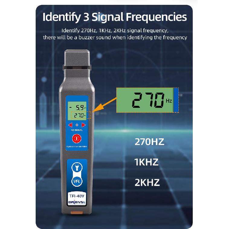 TFI-40V Fiber Optic Identifier Wavelength 800nm To 1700nm, Optical Identifier Live Fiber Detector with VFL 10mW LED