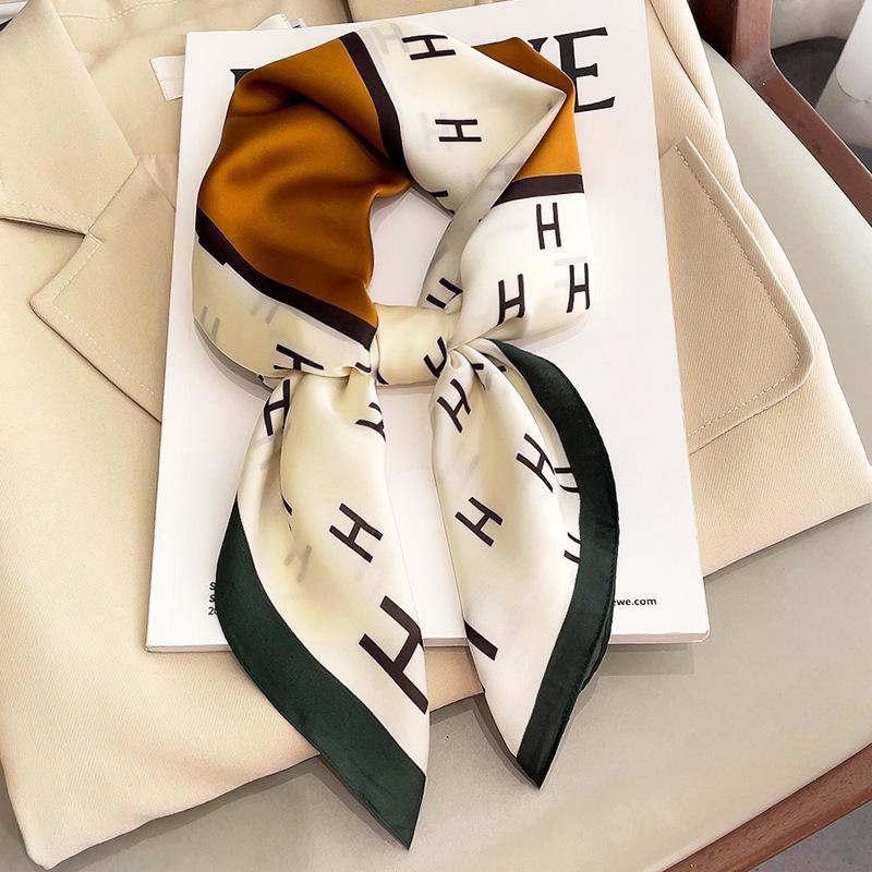 1116 New Korean Version Decorative Imitation Silk Small Silk Scarf Fashionable Foreign Style Spring and Autumn Professional Warm Scarf Spot Women