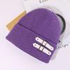American Leather Buckle Knitted Cold Hat for Men and Women In Autumn and Winter Small Versatile Wool Hat Warm and Cold Hat
