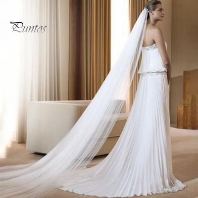 Bridal Veil Mesh Single-Layer Extra Long Wedding Banquet Beautiful Bride Veil Party Veil with Comb Garment Accessories