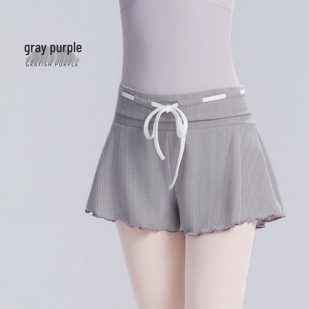 Hoch taillierte Damen Ballett & Gymnastik Manschetten Farbe Block Tanz Shorts