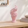 Decorative Vase 2Pcs Floral Sculpture Vase, Modern Artistic Flower Holder with Matte Finish, Art Tabletop for Living Room Entryway Desk,