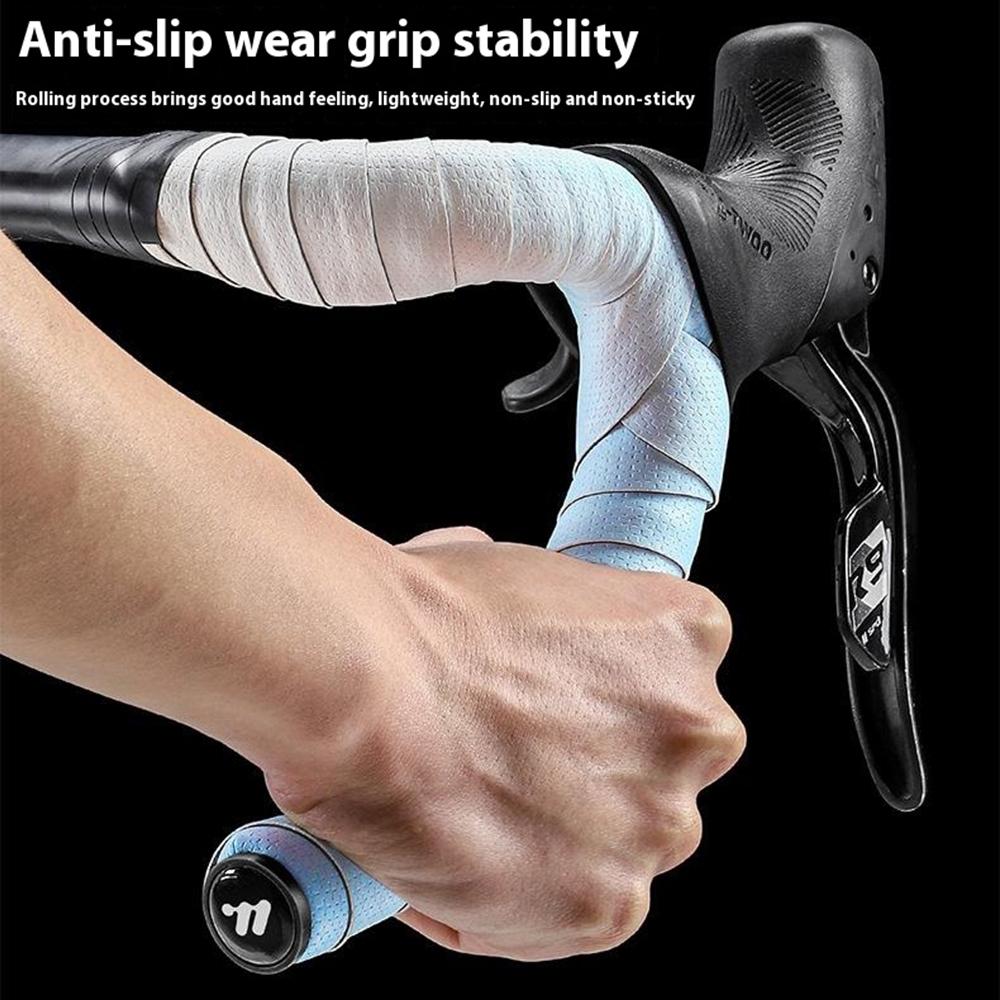 WEST BIKING YP0804082 1 Pair Road Bike Handlebar Tape Wear-Resistant Anti-Slip PU Wrapping Strap