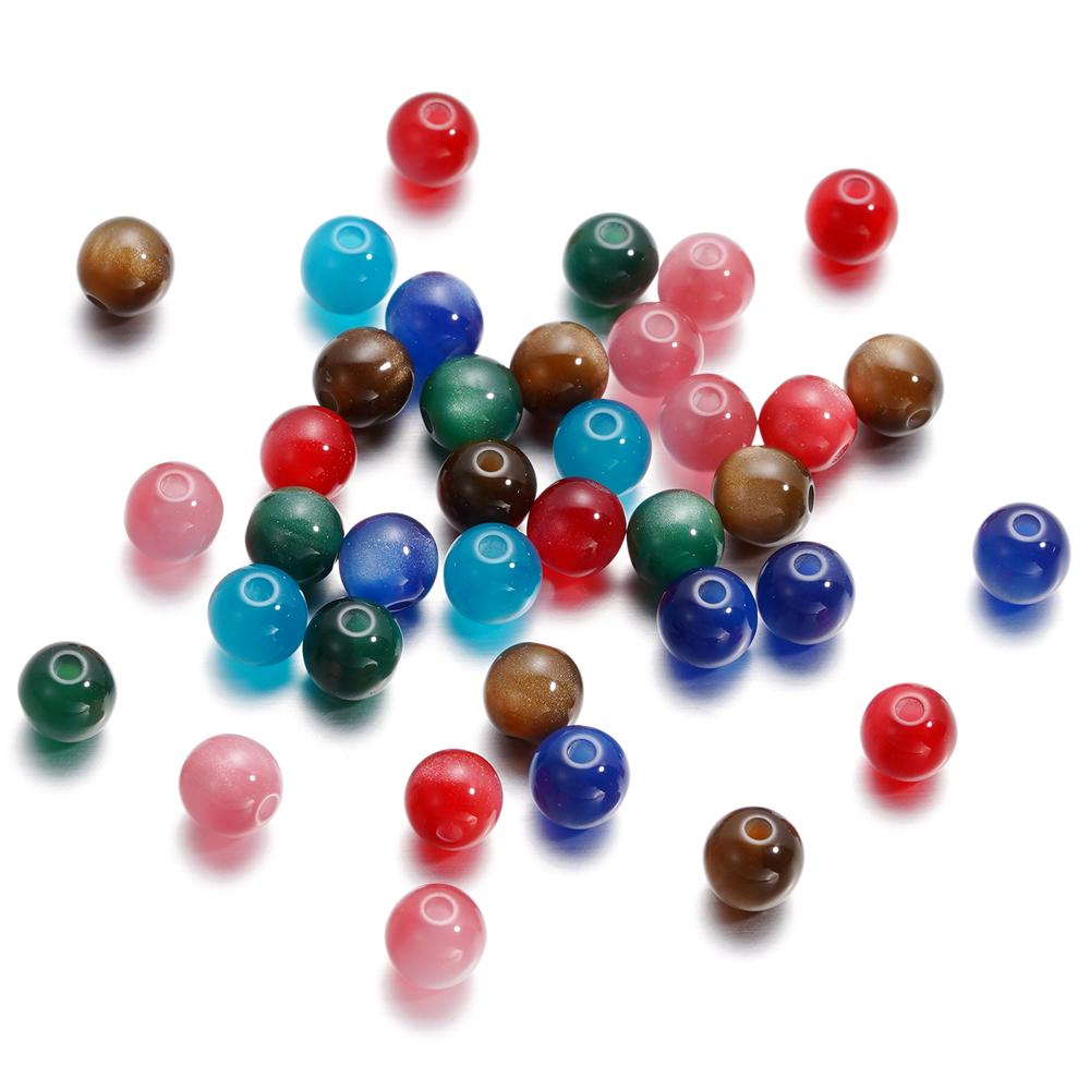 10pcs/lot 6mm Resin Cat Eye Shape Bead Loose Spacer Charms Beads for Jewelry Making DIY Cute Bracelet Necklace Earring Supplies