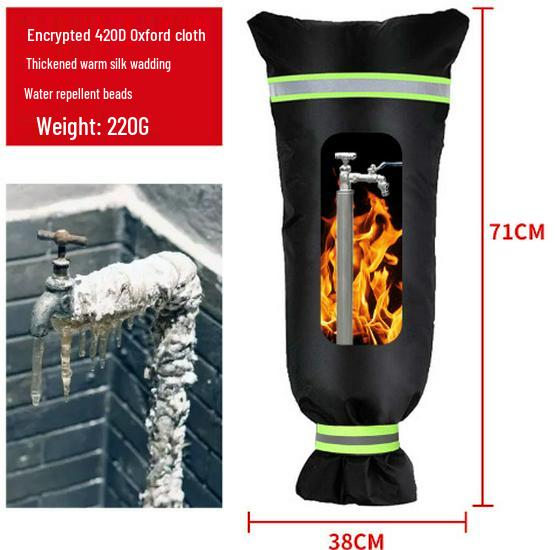 Outdoor Faucet Freeze Protection Cover - 420D Oxford Cloth Insulated Sleeve