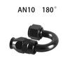AN4/6/8/10/12 Straight 0°/45°/90°/120°/180° Degree PTFE Oil Fuel Swivel Hose End Fitting Oil Hose End Adaptor Kit Black