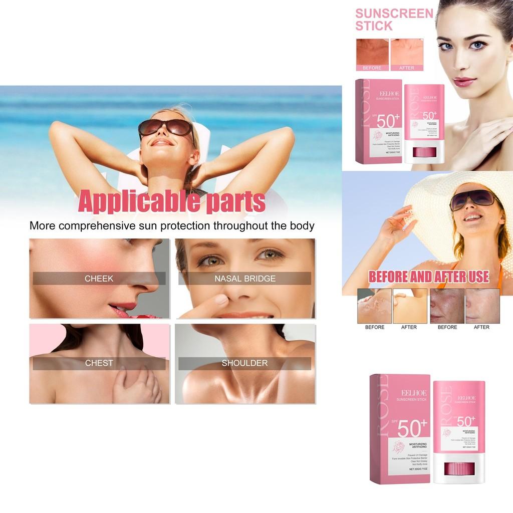 Eelhoe Rose Uv Protection Cream Summer Outdoor Hydrating Body Lotion Lightweight Non Greasy Formula