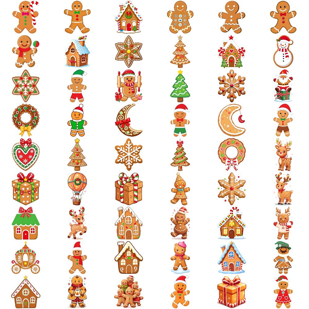 54pcs Temporary Tattoo Christmas Tree Temporary Tattoo Stickers Snowflake Gingerbread House For Adults Men