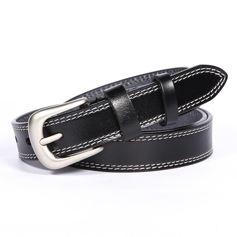 

Женский винтажный кожаный ремень, повседневный ремень с пряжкой для брюк, универсальный ремень из воловьей кожи в корейском стиле 110cm чёрный