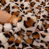 1PC- Autumn and winter rabbit skin leopard print sofa cover fabric, anti cat scratch and anti slip, all season seat cushion