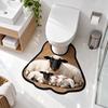 Non-slip Bathroom Floor Rug Sheep Pattern Bath Mat Novelty Toilet U-shaped Mat  Household