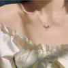 925 Sterling Silver Butterfly Tassel Necklace , Sweet Girl Style Delicate Choker for Women
