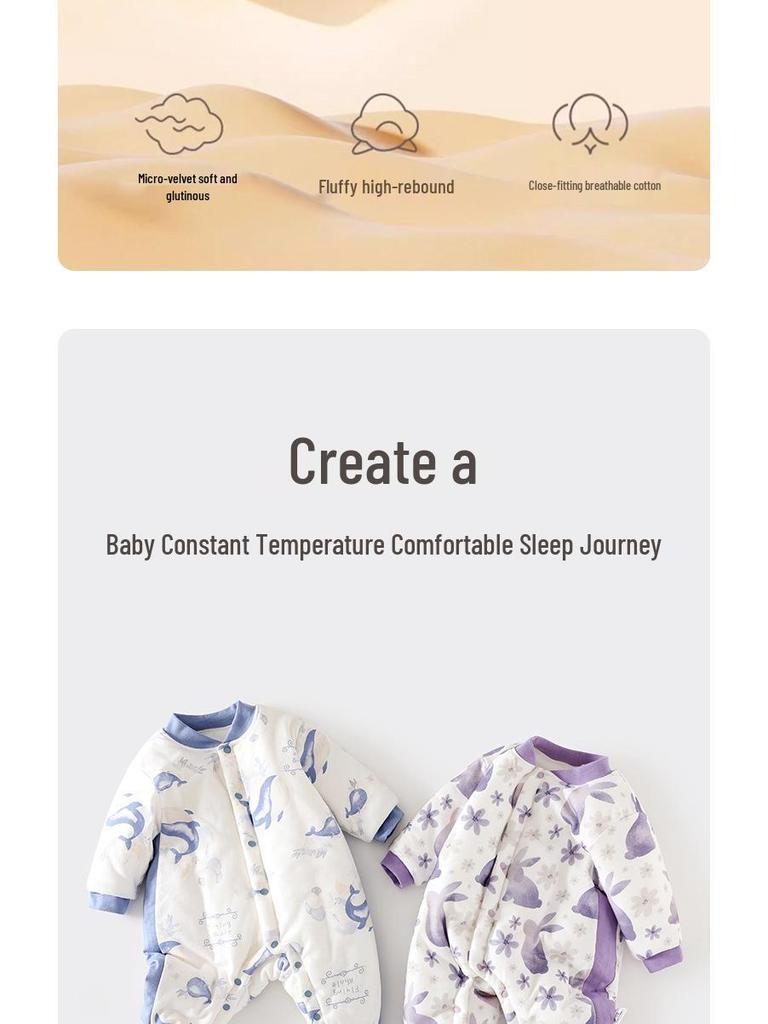 Pikowany pajacyk dla noworodka - Przytulne zimowe body do raczkowania