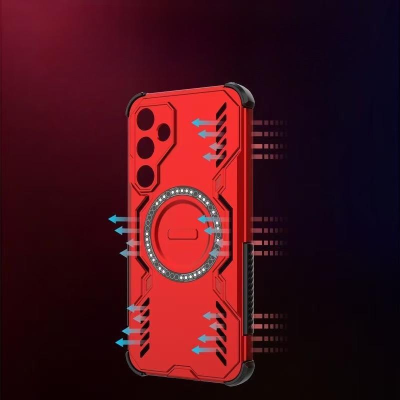 Suitable for Samsung A06A16A26 Mobile Phone Case Hollow Heat Dissipation Magnetic Absorption Samsung S25edge Four Corner M56 Airbag A35