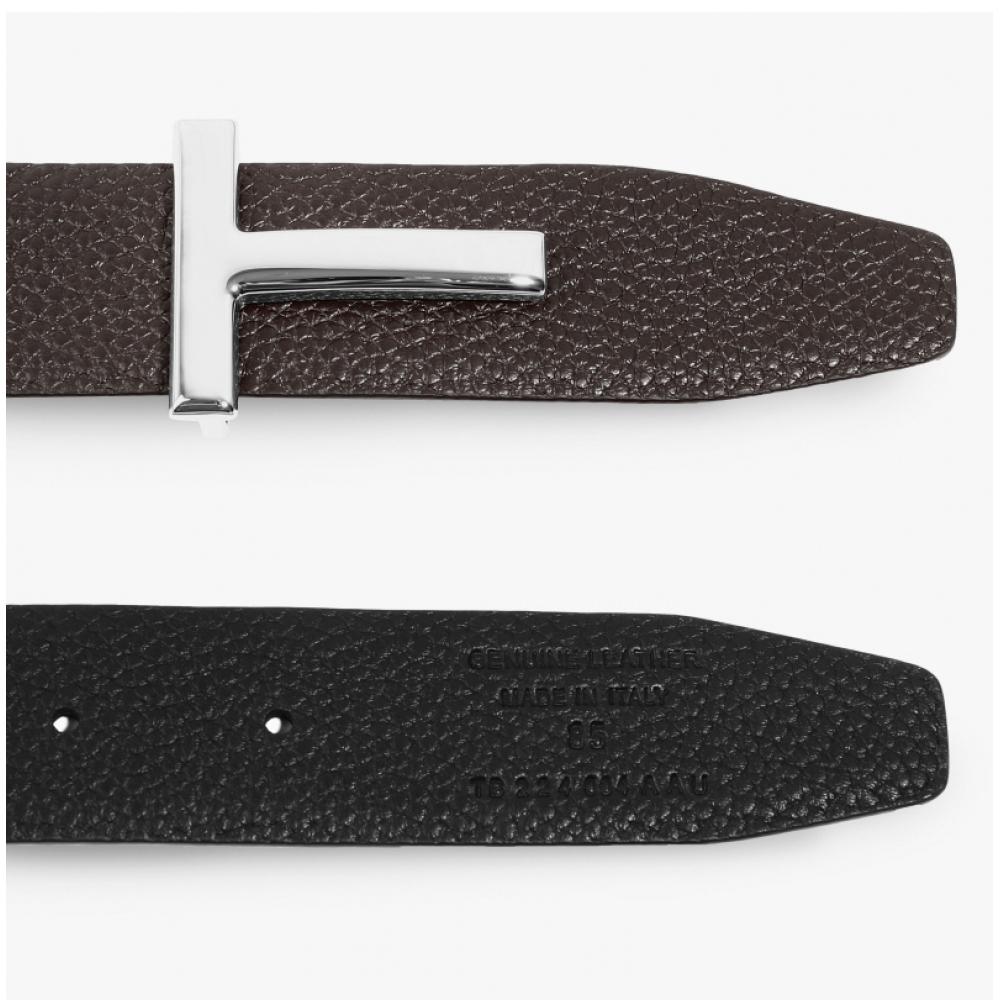Tom Ford Silver T Logo Buckle Reversible belT Tb224 Lcl236s