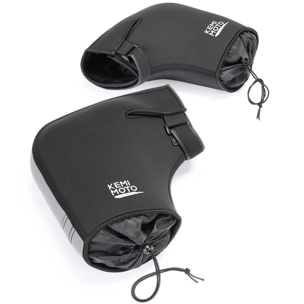 KEMIMOTO Motorcycle Handlebar Cover for PCX Mini and Windproof and Cold Handlebar One Size Fits Gray Scooters, 125cc, XMAX, Bikes, Mopeds, Waterproof,