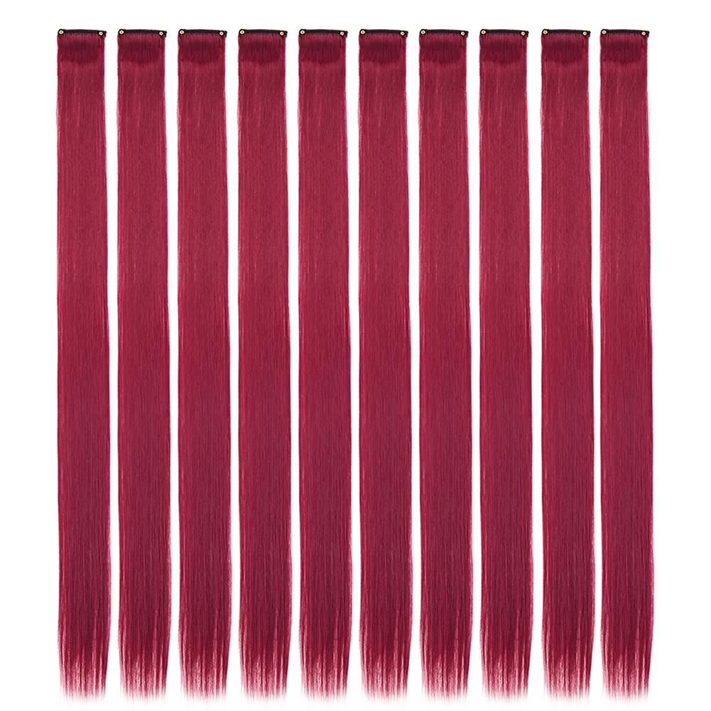 10PCS/Pack Colored Party Highlights Clip in Hair Extensions for Girls 18 Inches Omber colors Straight Synthetic Hairpieces 2028