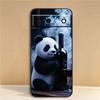 Cartoon Anime Panda Cute Phone Case For Google Pixel 10 9a 9 8A 8 7 7A 6 6A Pro XL 2024 5G Black Soft TPU Silicone