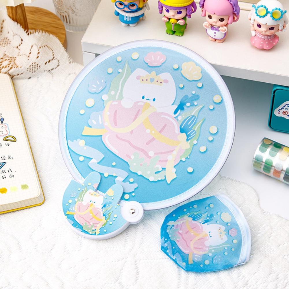 Portable Collapsible Pocket Fan Mini Foldable Fan Creative Handheld Fan Kid style 10