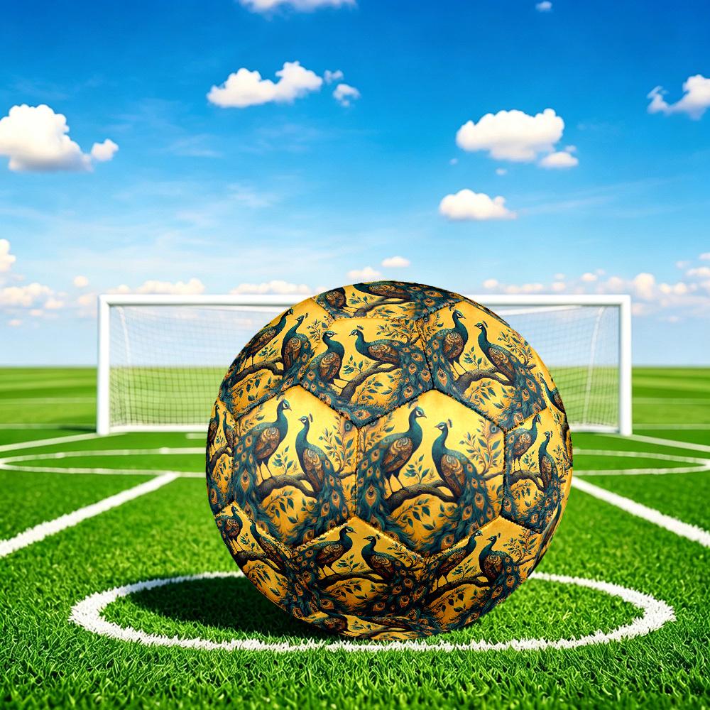 1pc Peacock Pair Branch Size 5 Soccer Ball Professional Match Training Football Indoor &Outdoor Sports Ball Lightweight Durable M6544