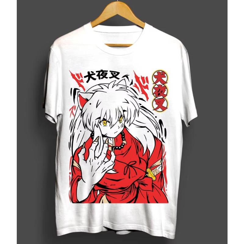 

Футболка Инуяша Сессёмару Красная Луна Инуяша Каваи Аниме Футболка Женская Мода Топ Футболка Женская Одежда 4XL