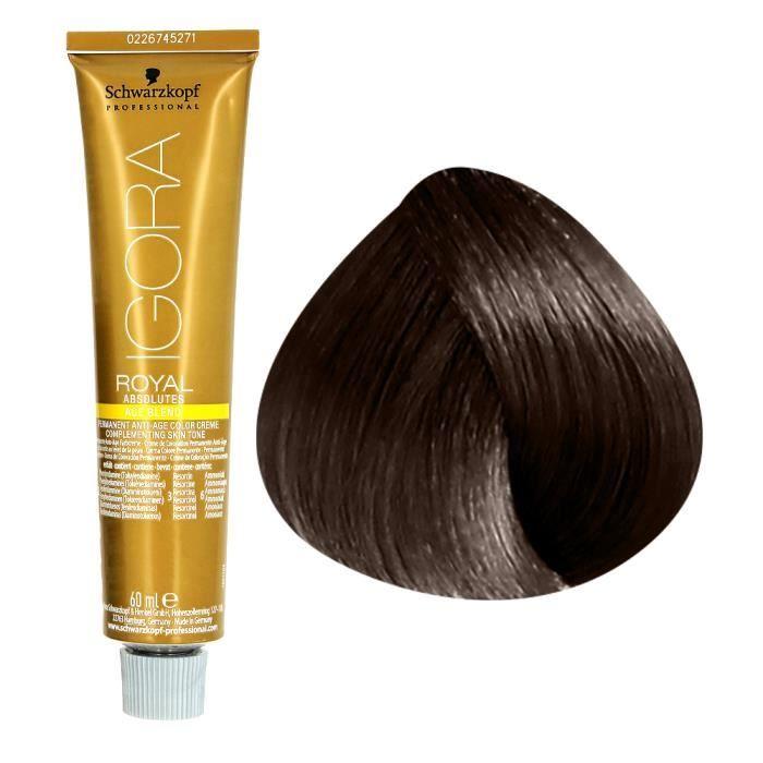Schwarzkopf Permanent Anti-aging Hair Color 4.50 : Natural Golden Medium Brown, Cream 60ml