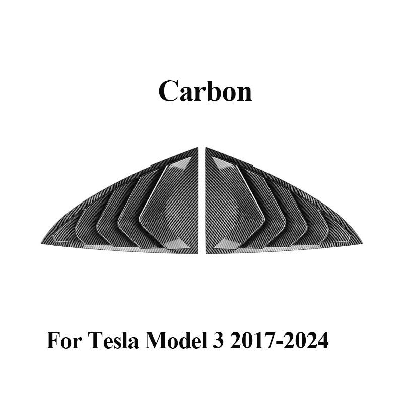 For Tesla Model 3 2017-2024 Highland 2024+ Car Rear Side Window Louvers Side Blind Triangle Window Scoop Louvers Shutter Covers