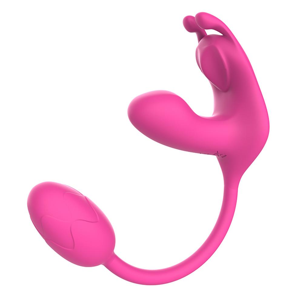 3-in-1 tragbarer Vibrator Liebesei weiblicher Masturbator biegsamer Massage-Stab Brustwarzen-Klitoris G-Punkt Stimulation Sexspielzeug für Frauen