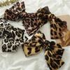 Boutique Pânză Leopard Trei Straturi Ac de Păr cu Fundă Mare Clip de Primăvară Barrete Accesorii de Păr pentru Femei Fete Articole de Păr