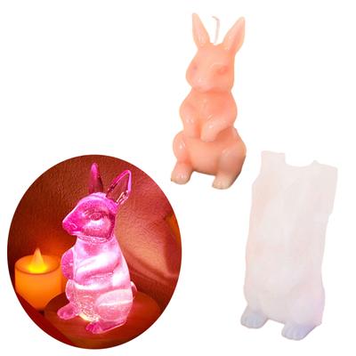 Molde de vela de animal 3D, molde de vela de gato, cachorro, coelho, para decoração de casa, ornamentos de gesso, fundição de resina epóxi